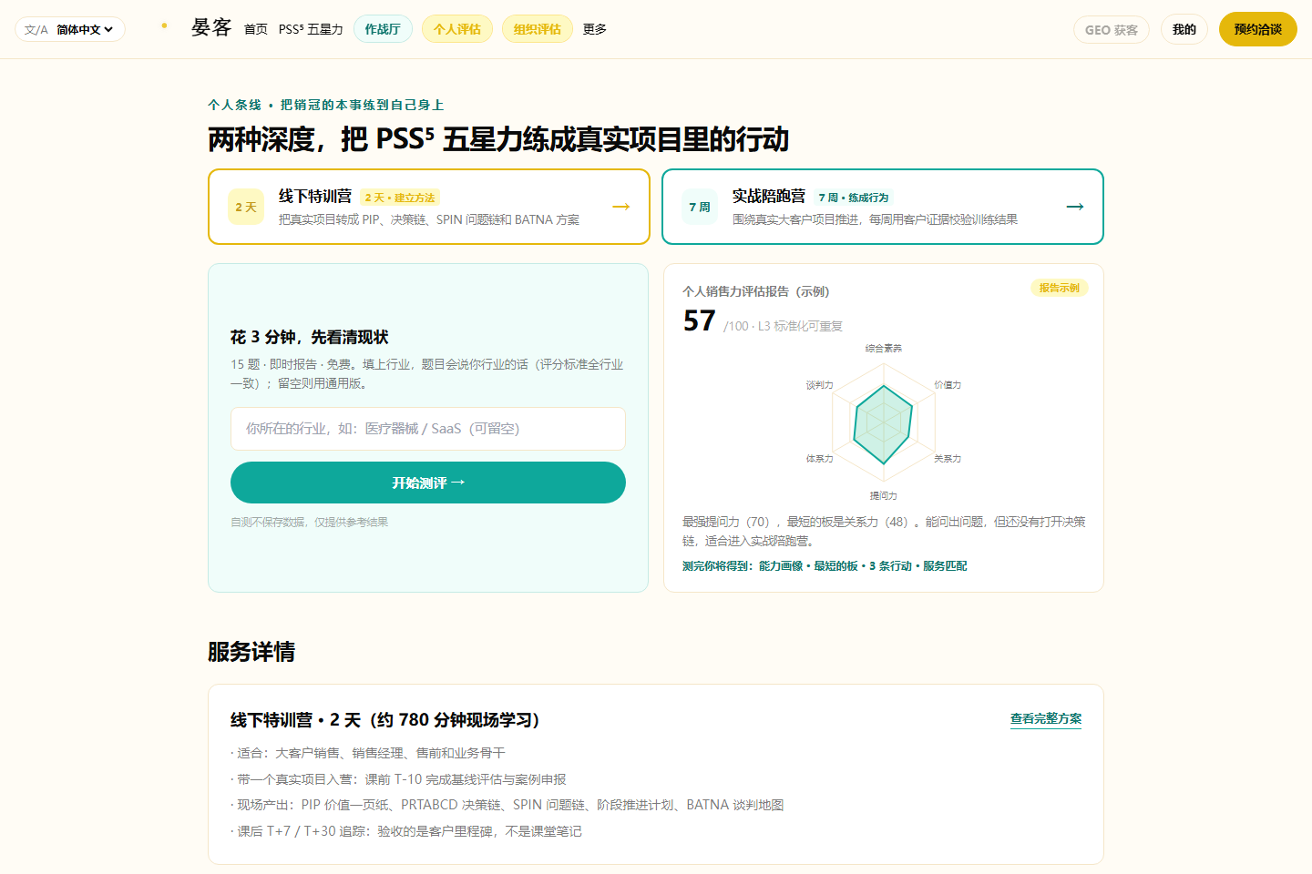 YanKe individual capability assessment interface